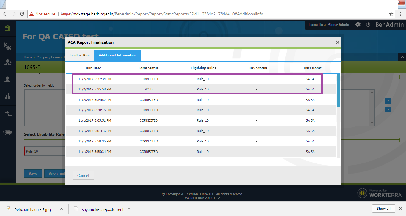 [WT-11925] ACA_1095-B_Corrected Status Is Not Selected On 1095-B Form's ...